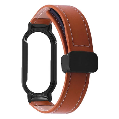 For Xiaomi Smart Band 8 / Smart Band 8 NFC Leather Watch Band Magnetic Buckle Strap with Watch Case / Screen Protector