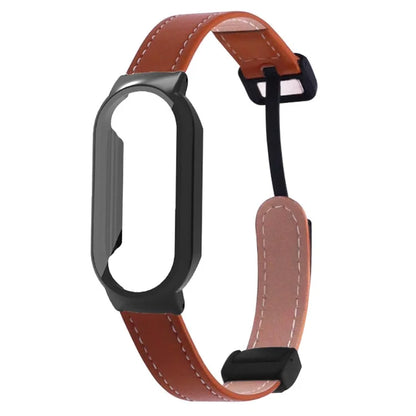 For Xiaomi Smart Band 8 / Smart Band 8 NFC Leather Watch Band Magnetic Buckle Strap with Watch Case / Screen Protector