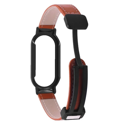 For Xiaomi Smart Band 8 / Smart Band 8 NFC Leather Watch Band Magnetic Buckle Strap with Watch Case / Screen Protector