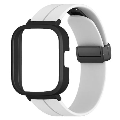 For Xiaomi Redmi Watch 3 Watch Band Black Magnetic Buckle Silicone Wrist Strap with Watch Case
