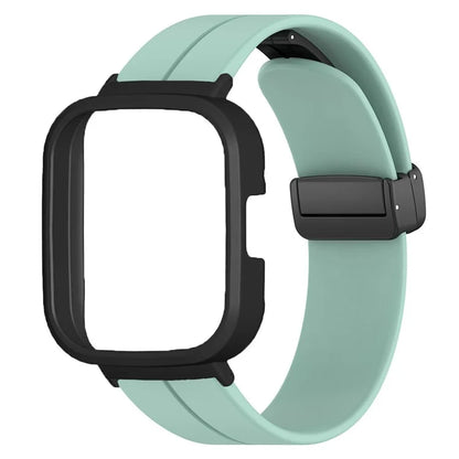 For Xiaomi Redmi Watch 3 Watch Band Black Magnetic Buckle Silicone Wrist Strap with Watch Case