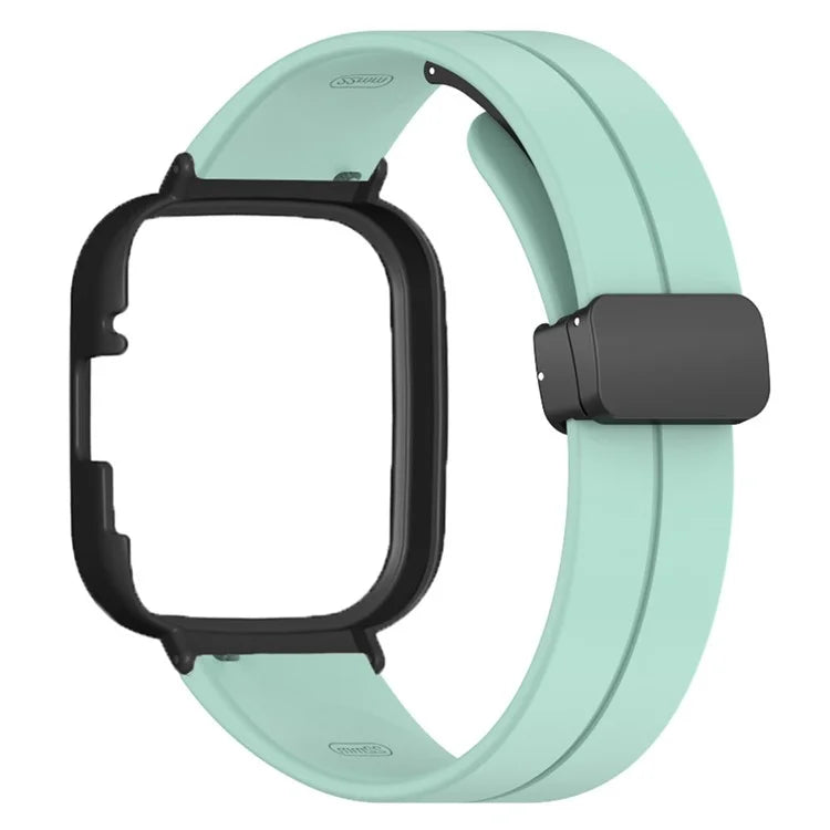 For Xiaomi Redmi Watch 3 Watch Band Black Magnetic Buckle Silicone Wrist Strap with Watch Case