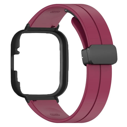 For Xiaomi Redmi Watch 3 Watch Band Black Magnetic Buckle Silicone Wrist Strap with Watch Case