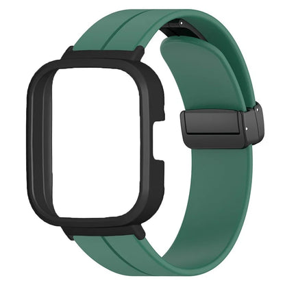 For Xiaomi Redmi Watch 3 Watch Band Black Magnetic Buckle Silicone Wrist Strap with Watch Case