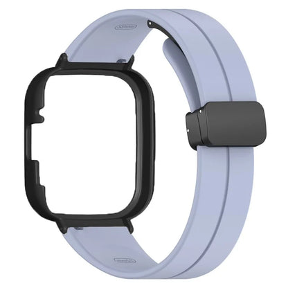 For Xiaomi Redmi Watch 3 Watch Band Black Magnetic Buckle Silicone Wrist Strap with Watch Case