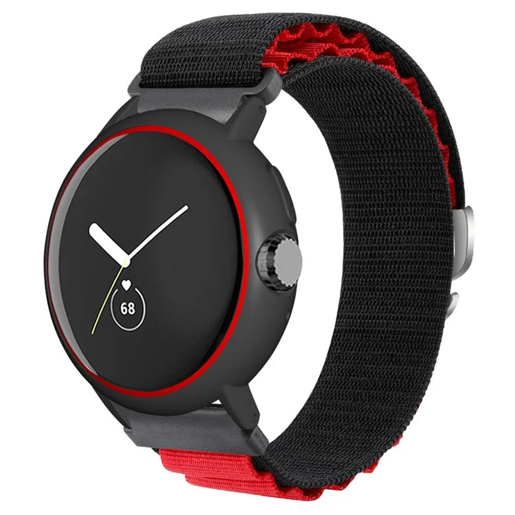 For Google Pixel Watch / Pixel Watch 2 Watch Band Nylon Loop Wrist Strap with Watch Case