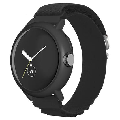 For Google Pixel Watch / Pixel Watch 2 Watch Band Nylon Loop Wrist Strap with Watch Case