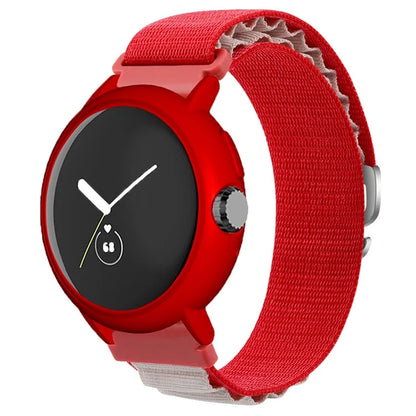 For Google Pixel Watch / Pixel Watch 2 Watch Band Nylon Loop Wrist Strap with Watch Case