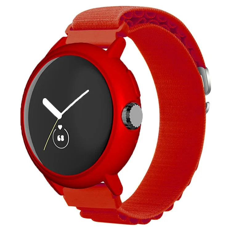 For Google Pixel Watch / Pixel Watch 2 Watch Band Nylon Loop Wrist Strap with Watch Case