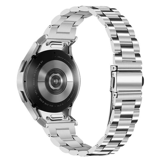 For Samsung Galaxy Watch4 40mm / 44mm / Watch4 Classic 42mm / 46mm / Watch 5 40 / 44mm Watch Strap Stainless Steel Watchband, Silver