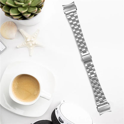 For Samsung Galaxy Watch4 40mm / 44mm / Watch4 Classic 42mm / 46mm / Watch 5 40 / 44mm Watch Strap Stainless Steel Watchband, Silver
