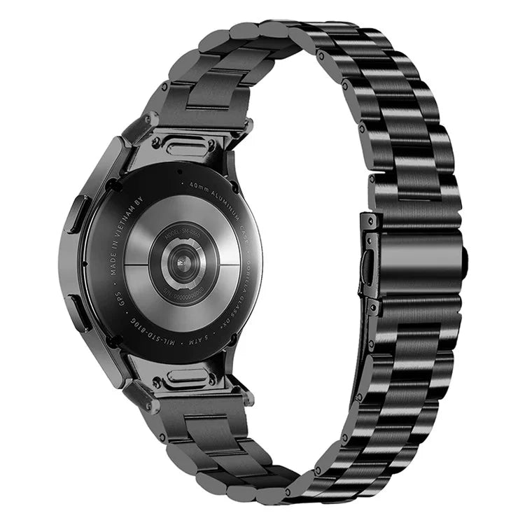 For Samsung Galaxy Watch4 40mm / 44mm / Watch4 Active 40mm / 44mm / Watch 5 40 / 44mm Seamless Watch Strap Stainless Steel Watch Band, Black