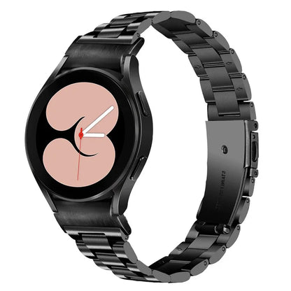 For Samsung Galaxy Watch4 40mm / 44mm / Watch4 Active 40mm / 44mm / Watch 5 40 / 44mm Seamless Watch Strap Stainless Steel Watch Band, Black