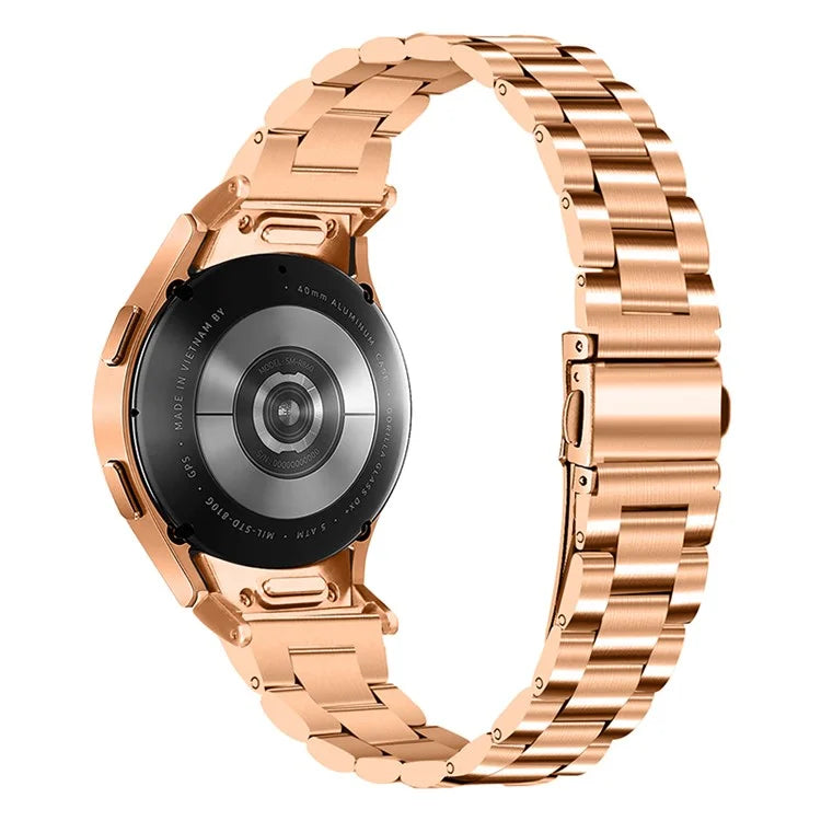 For Samsung Galaxy Watch4 / Watch4 Active / Watch4 Classic / Watch 5 / 5 Pro / 5 Active Quick Release Watch Band Stainless Steel Watch Strap, Rose Gold