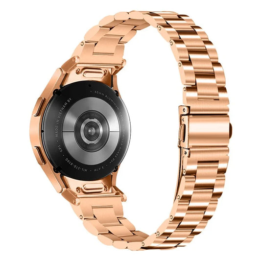For Samsung Galaxy Watch4 / Watch4 Active / Watch4 Classic / Watch 5 / 5 Pro / 5 Active Quick Release Watch Band Stainless Steel Watch Strap, Rose Gold