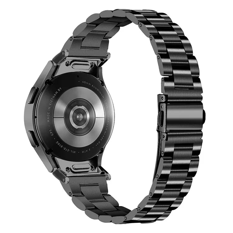 For Samsung Galaxy Watch6 40mm / 44mm / Watch6 Classic 43mm / 47mm Stainless Steel Watch Strap Quick Release Watch Band, Black
