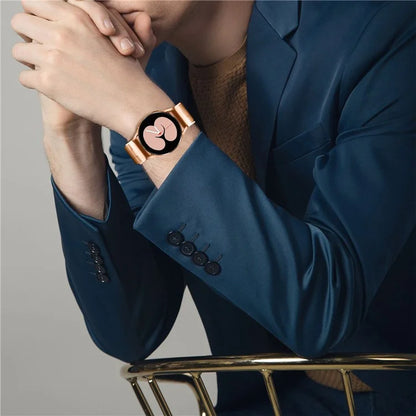 For Samsung Galaxy Watch6 40mm / 44mm / Watch6 Classic 43mm / 47mm Seamless Metal Watch Band Replacement Watch Strap, Rose Gold