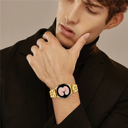 For Samsung Galaxy Watch4 / Watch4 Classic / Watch4 Active / Watch 5 / Watch 5 Active Slim Watch Band Seamless Metal Watch Strap