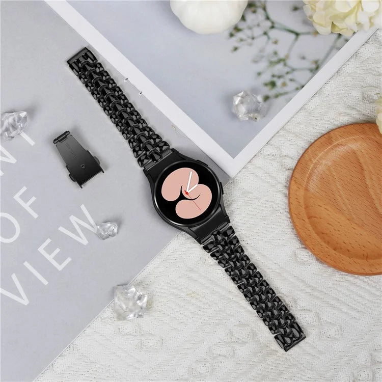 For Samsung Galaxy Watch4 / Watch4 Classic / Watch4 Active / Watch 5 / Watch 5 Active Slim Watch Band Seamless Metal Watch Strap