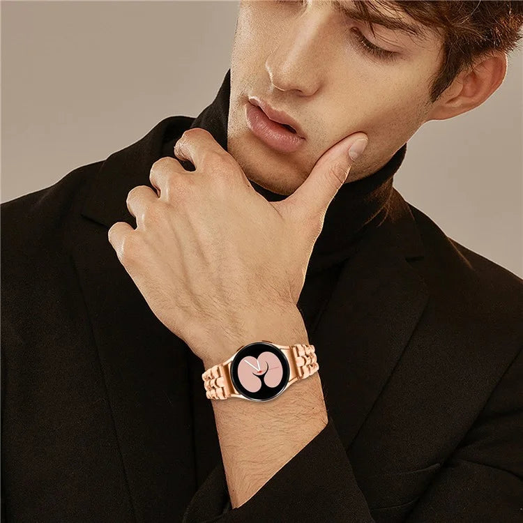 For Samsung Galaxy Watch4 / Watch4 Classic / Watch4 Active / Watch 5 / Watch 5 Active Slim Watch Band Seamless Metal Watch Strap