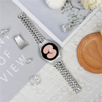 For Samsung Galaxy Watch4 / Watch4 Classic / Watch4 Active / Watch 5 / Watch 5 Active Slim Watch Band Seamless Metal Watch Strap