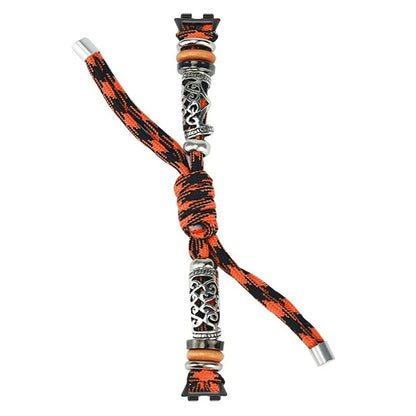 For Huawei Band 8 Watch Band Beads Decor Braided Rope Adjustable Wrist Strap