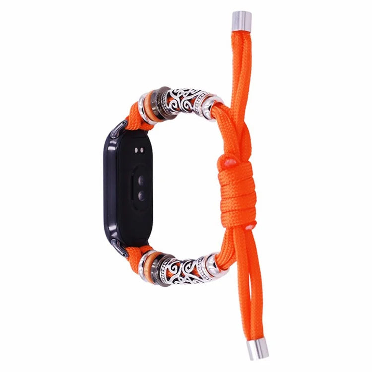 For Xiaomi Smart Band 8 Beads Braided Watch Strap Adjustable Wrist Band Bracelet