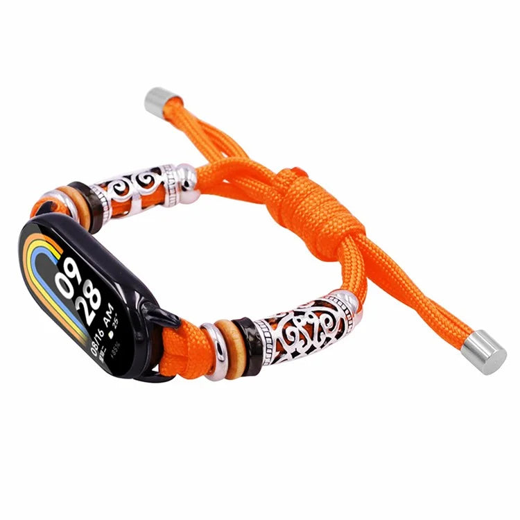 For Xiaomi Smart Band 8 Beads Braided Watch Strap Adjustable Wrist Band Bracelet