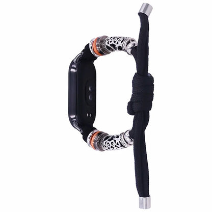 For Xiaomi Smart Band 8 Beads Braided Watch Strap Adjustable Wrist Band Bracelet