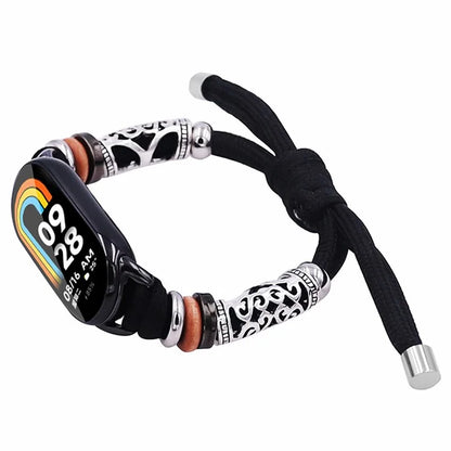 For Xiaomi Smart Band 8 Beads Braided Watch Strap Adjustable Wrist Band Bracelet