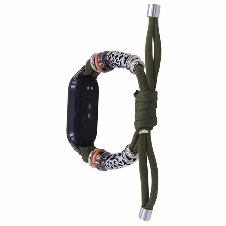 For Xiaomi Smart Band 8 Beads Braided Watch Strap Adjustable Wrist Band Bracelet