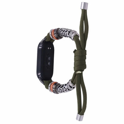 For Xiaomi Smart Band 8 Beads Braided Watch Strap Adjustable Wrist Band Bracelet