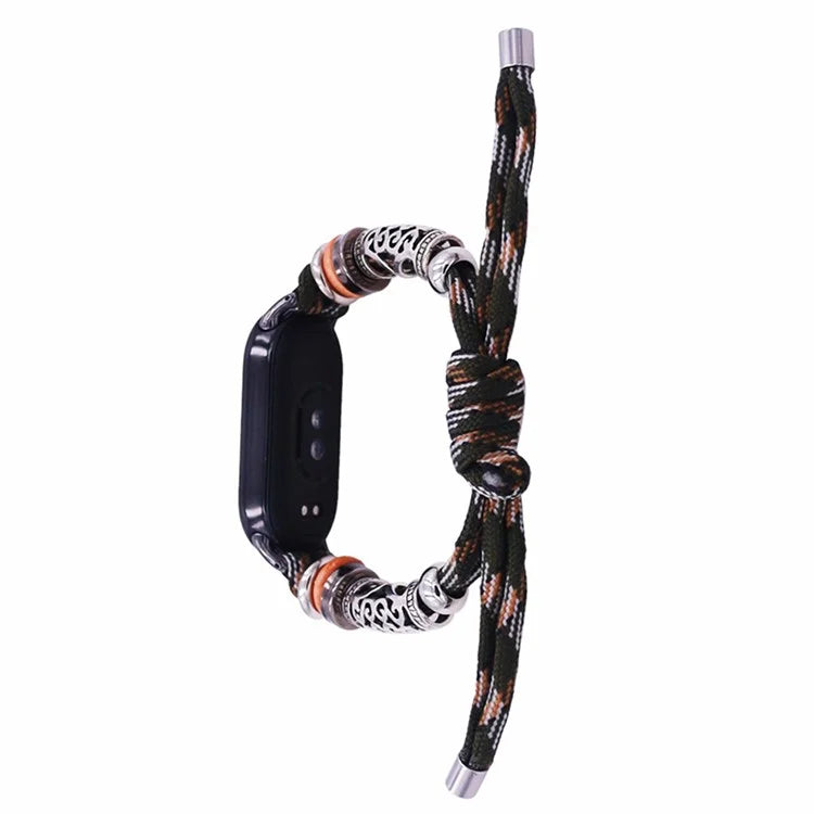 For Xiaomi Smart Band 8 Beads Braided Watch Strap Adjustable Wrist Band Bracelet