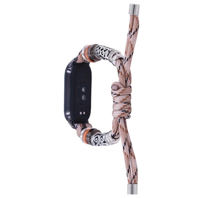 For Xiaomi Smart Band 8 Beads Braided Watch Strap Adjustable Wrist Band Bracelet