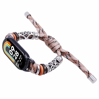 For Xiaomi Smart Band 8 Beads Braided Watch Strap Adjustable Wrist Band Bracelet