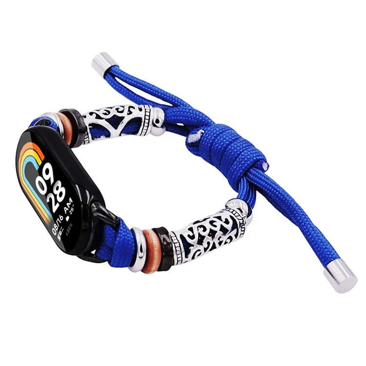 For Xiaomi Smart Band 8 Beads Braided Watch Strap Adjustable Wrist Band Bracelet