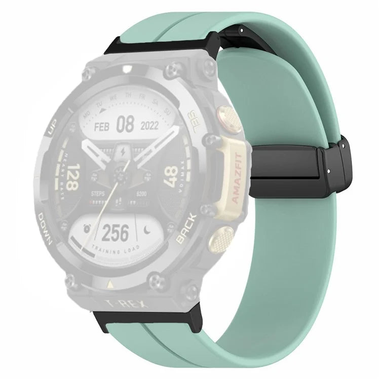 For Huami Amazfit T-Rex 2 Silicone Watch Band Magnetic Folding Buckle Wrist Strap