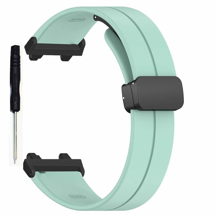 For Huami Amazfit T-Rex 2 Silicone Watch Band Magnetic Folding Buckle Wrist Strap