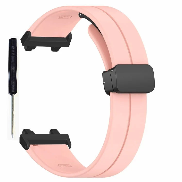 For Huami Amazfit T-Rex 2 Silicone Watch Band Magnetic Folding Buckle Wrist Strap
