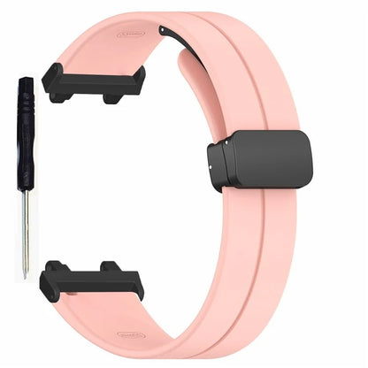 For Huami Amazfit T-Rex 2 Silicone Watch Band Magnetic Folding Buckle Wrist Strap