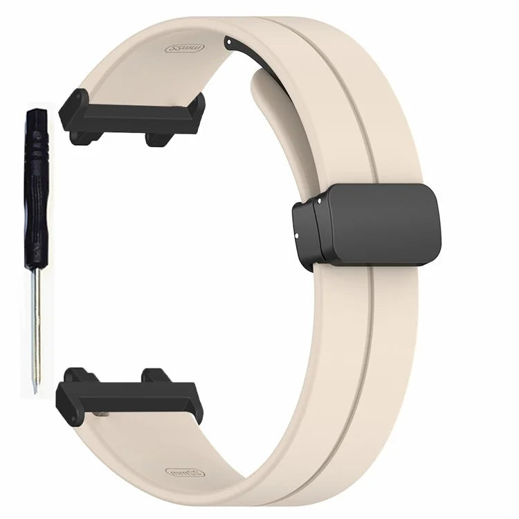 For Huami Amazfit T-Rex 2 Silicone Watch Band Magnetic Folding Buckle Wrist Strap