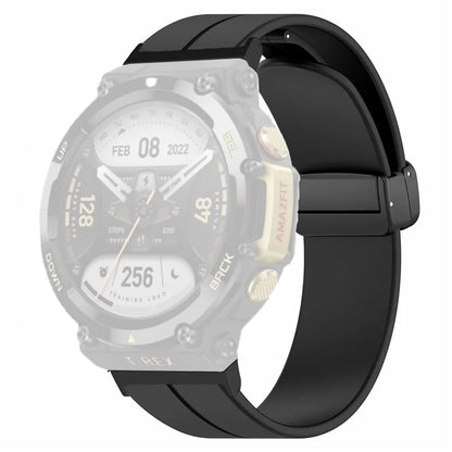 For Huami Amazfit T-Rex 2 Silicone Watch Band Magnetic Folding Buckle Wrist Strap