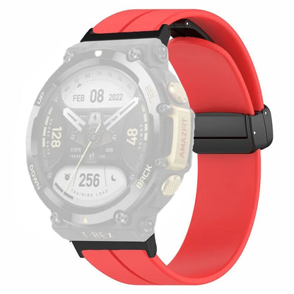 For Huami Amazfit T-Rex 2 Silicone Watch Band Magnetic Folding Buckle Wrist Strap