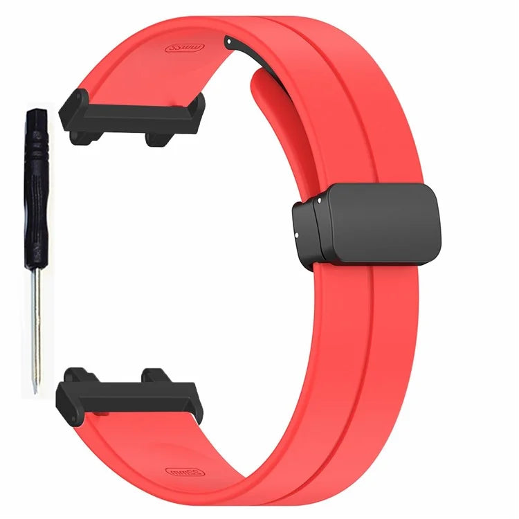 For Huami Amazfit T-Rex 2 Silicone Watch Band Magnetic Folding Buckle Wrist Strap
