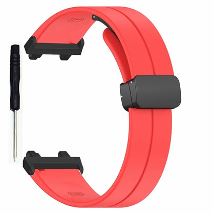 For Huami Amazfit T-Rex 2 Silicone Watch Band Magnetic Folding Buckle Wrist Strap