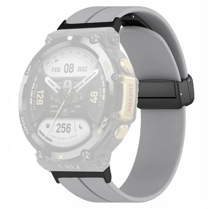 For Huami Amazfit T-Rex 2 Silicone Watch Band Magnetic Folding Buckle Wrist Strap