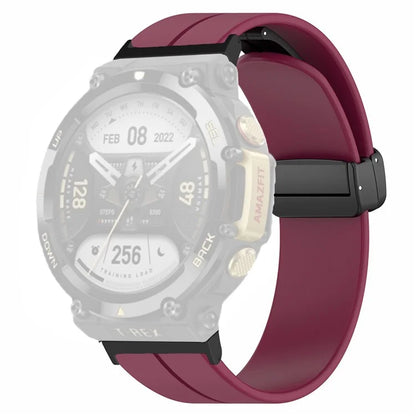 For Huami Amazfit T-Rex 2 Silicone Watch Band Magnetic Folding Buckle Wrist Strap