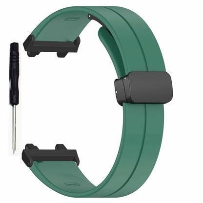 For Huami Amazfit T-Rex 2 Silicone Watch Band Magnetic Folding Buckle Wrist Strap