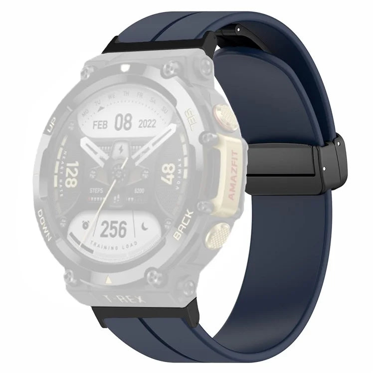 For Huami Amazfit T-Rex 2 Silicone Watch Band Magnetic Folding Buckle Wrist Strap