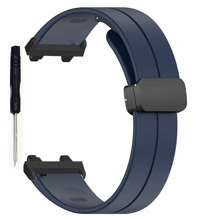 For Huami Amazfit T-Rex 2 Silicone Watch Band Magnetic Folding Buckle Wrist Strap